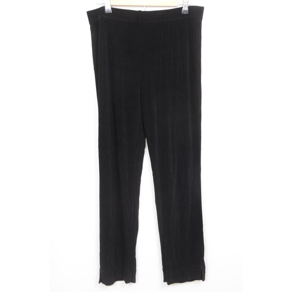 Chico's Travelers Size (1R) M/8 Black Flowy Stretchy Pant Resort Vacation Travel